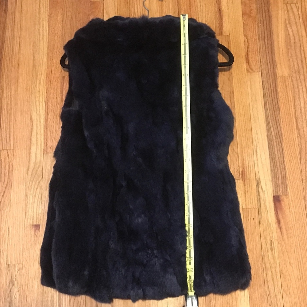 Navy Blue Rabbit Fur Vest - Picture 4 of 5